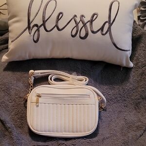 Elegant Cream Quilted Crossbody Bag